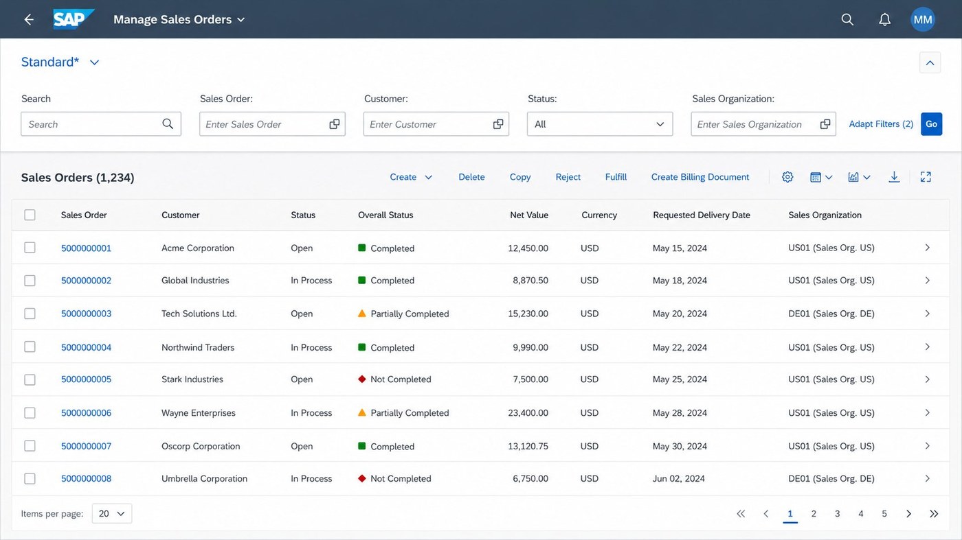 Fiori Elements List Report