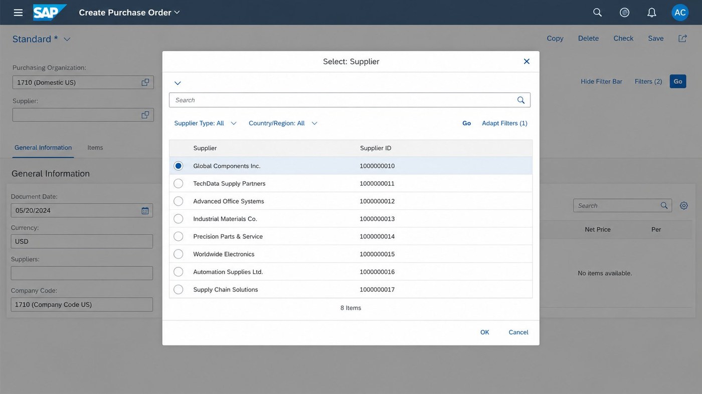 SAP Fiori Value Help